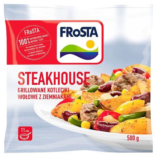 FRoSTA Steakhouse Grillowane kotleciki wołowe z ziemniakami 500 g