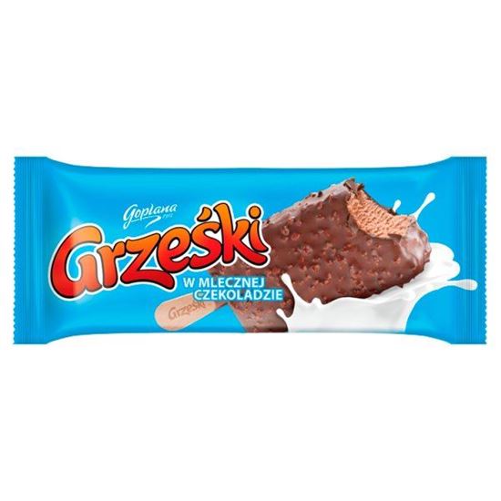 Grześki Lody kakaowe w czekoladzie mlecznej z kawałkami wafli 100 ml