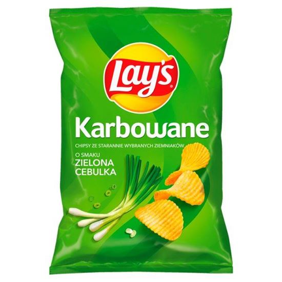 Lay's Chipsy ziemniaczane karbowane o smaku zielonej cebulki 130 g