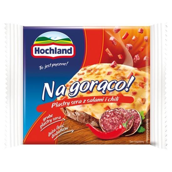 Hochland Na gorąco! Plastry sera z salami i chili 144 g