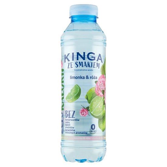 Kinga ze smakiem Napój niegazowany limonka & róża 555 ml