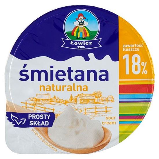 Łowicz Śmietana naturalna 18% 200 g