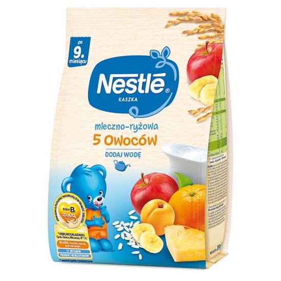 Nestlé Kaszka mleczno-ryżowa 5 owoców po 9. miesiącu 230 g