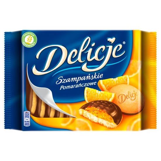 Delicje Szampańskie Biszkopty z galaretką pomarańczową oblewane czekoladą 294 g