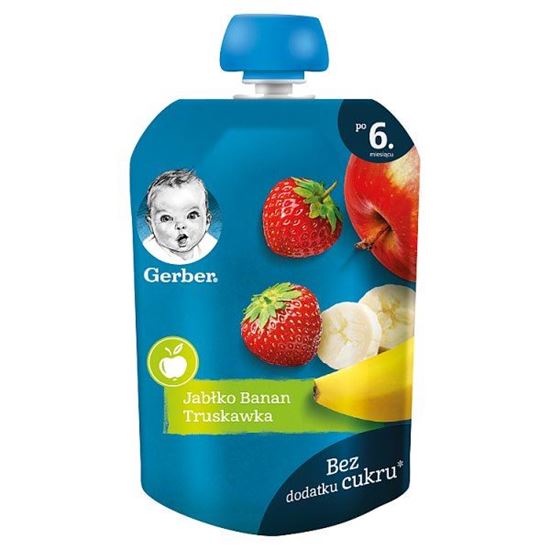 Gerber Deserek jabłko banan truskawka dla niemowląt po 6. miesiącu 90 g