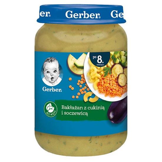 Gerber Bakłażan z cukinią i soczewicą dla niemowląt po 8. miesiącu 190 g