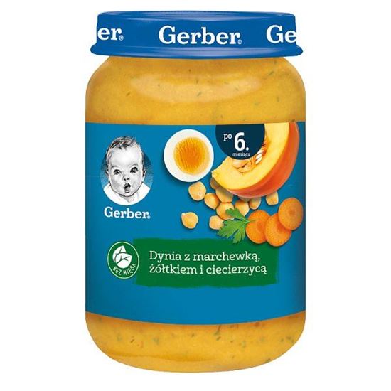 Gerber Dynia z marchewką żółtkiem i ciecierzycą dla niemowląt po 6. miesiącu 190 g
