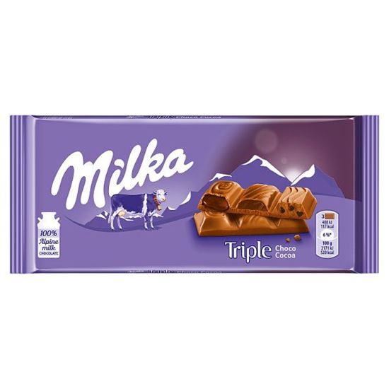 Milka Czekolada mleczna Triple Choco Cocoa 90 g
