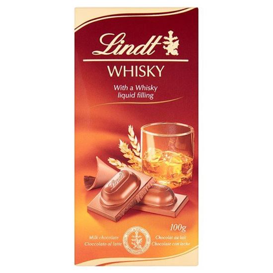 Lindt Czekolada mleczna z płynnym nadzieniem z dodatkiem Whisky 100 g