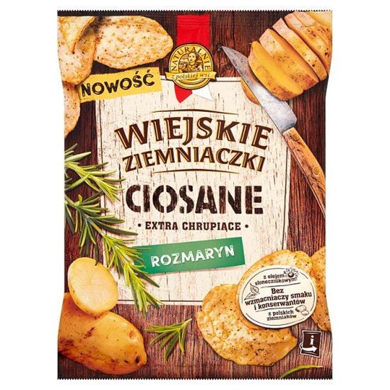 Wiejskie Ziemniaczki Ciosane Chipsy ziemniaczane o smaku rozmarynu 110 g