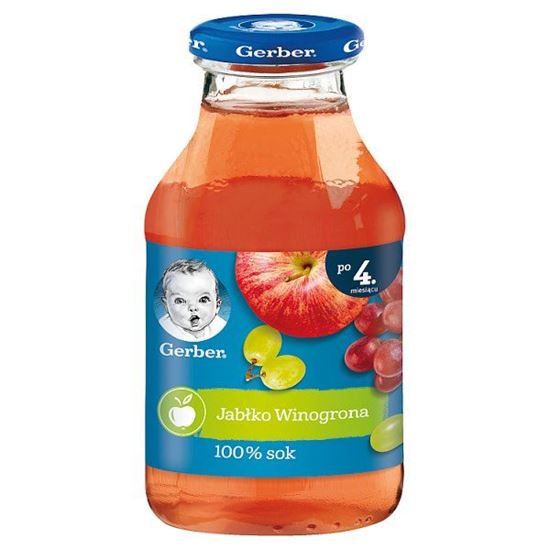Gerber Sok 100% jabłko winogrona dla niemowląt po 4. miesiącu 200 ml