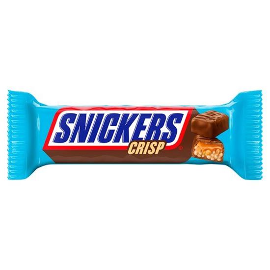 Snickers Crisp Baton karmel orzeszki ziemne chrupki ryżowe oblane mleczną czekoladą 40 g (2 x 20 g)