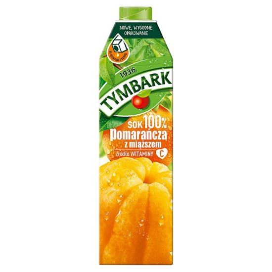 Tymbark Sok 100% pomarańcza z miąższem 1 l