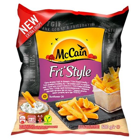 McCain Fri'Style Ekstra chrupiące frytki do dipowania 600 g