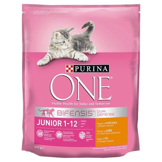 PURINA ONE Junior Karma dla kociąt bogata w kurczaka z pełnymi ziarnami 800 g