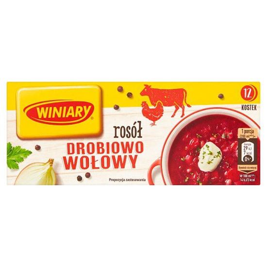 Winiary Rosół drobiowo-wołowy 120 g (12 sztuk)