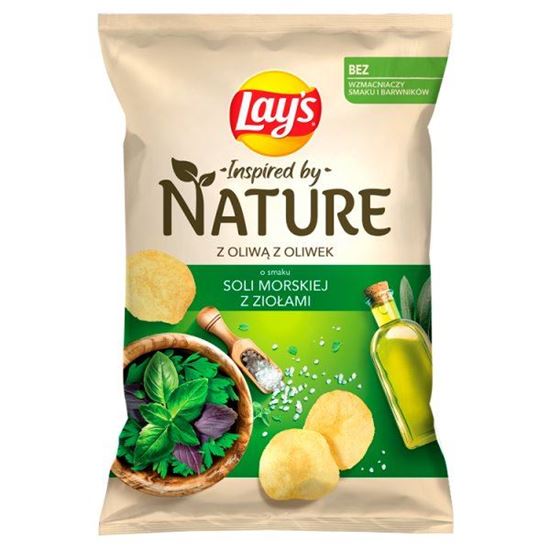 Lay's Inspired by Nature Chipsy ziemniaczane o smaku soli morskiej z ziołami 120 g