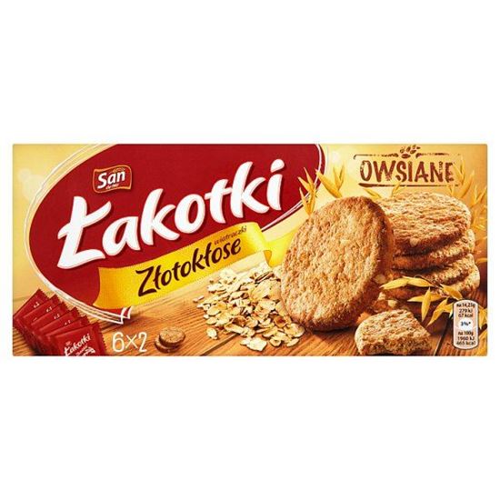 San Łakotki Złotokłose Ciastka owsiane 171 g (6 x 2 sztuki)