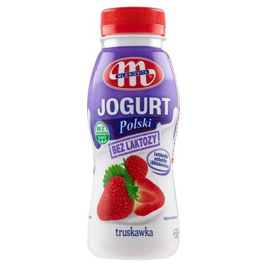 Mlekovita Jogurt Polski bez laktozy truskawkowy 250 g