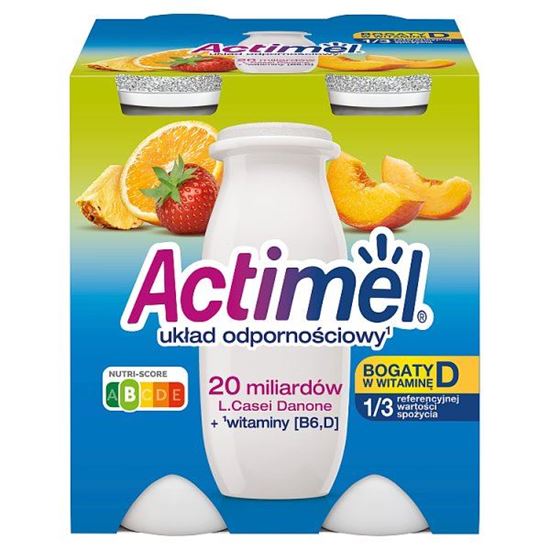 Actimel Mleko fermentowane o smaku wieloowocowym 400 g (4 x 100 g)