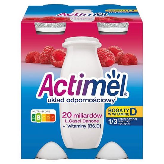 Actimel Mleko fermentowane o smaku malinowym 400 g (4 x 100 g)