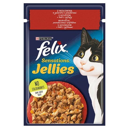 Felix Sensations Jellies Karma dla kotów z wołowiną w galaretce z pomidorami 85 g