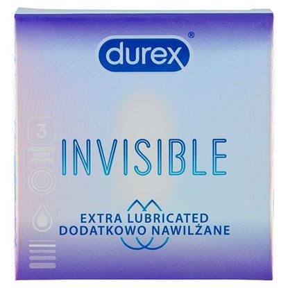 Durex Invisible Dodatkowo nawilżane Prezerwatywy 3 sztuki