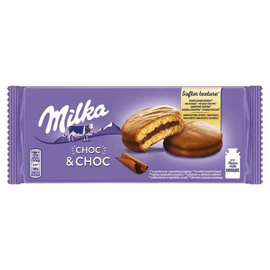 Milka Choc & Choc Ciastka biszkoptowe przekładane nadzieniem kakaowym oblane czekoladą mleczną 150 g