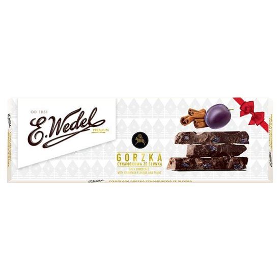 E. Wedel Premium Czekolada gorzka cynamonowa ze śliwką 220 g