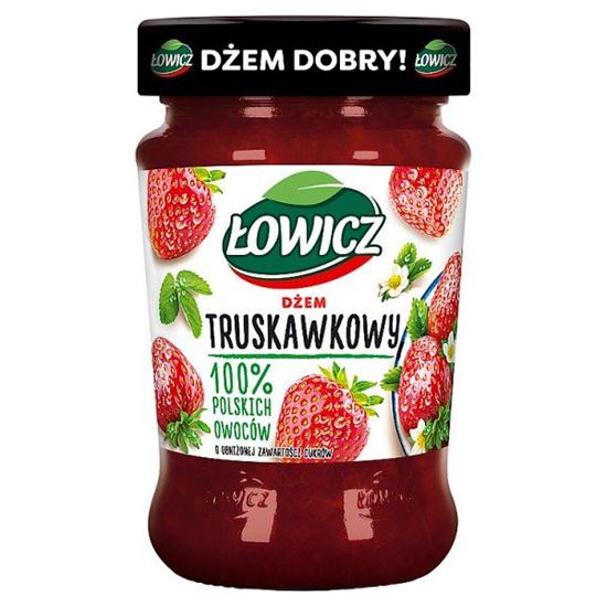 Łowicz Dżem truskawkowy o obniżonej zawartości cukrów 280 g