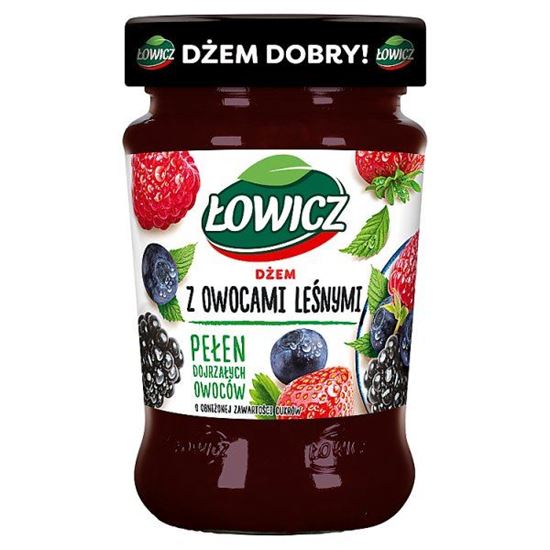 Łowicz Dżem z owocami leśnymi o obniżonej zawartości cukrów 280 g
