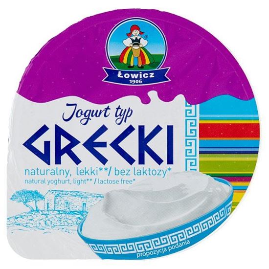 Łowicz Jogurt naturalny typ grecki lekki bez laktozy 250 g
