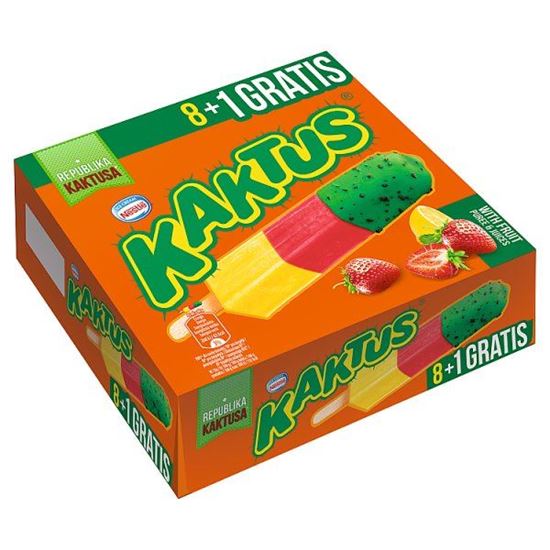 Kaktus Lody wodne o smaku cytrynowym i sorbet truskawkowy 405 ml (9 sztuk)