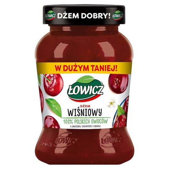 Łowicz Dżem wiśniowy o obniżonej zawartości cukrów 450 g