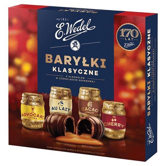 E. Wedel Baryłki klasyczne z alkoholem w czekoladzie deserowej 200 g