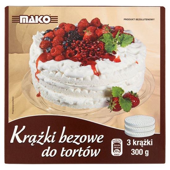 Mako Krążki bezowe do tortów 300 g (3 sztuki)