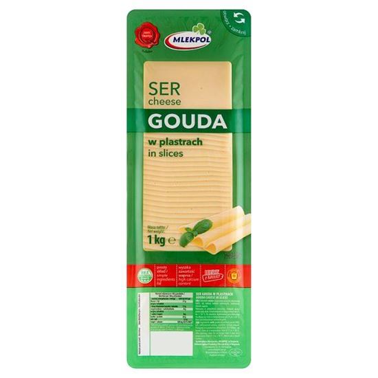 Mlekpol Ser Gouda w plastrch 1 kg
