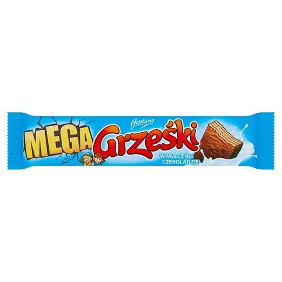 Grześki Mega Wafel przekładany kremem kakaowym w czekoladzie mlecznej 48 g