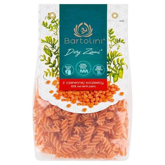 Bartolini Dary Ziemi Makaron 100 % z czerwonej soczewicy świderek nr 2 250 g
