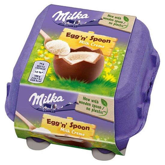 Milka Egg 'n' Spoon Milk Creme Czekolada mleczna 136 g (4 x 34 g)