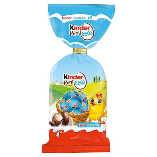 Kinder Mini Eggs Czekoladki z mlecznej czekolady z nadzieniem mlecznym 100 g (18 sztuk)
