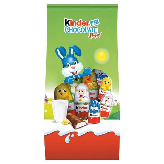 Kinder Chocolate Happy Figurki z mlecznej czekolady z mlecznym nadzieniem 102 g (12 sztuk)