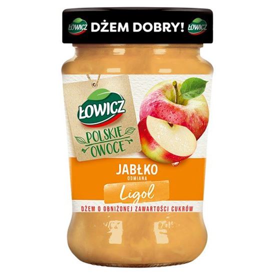 Łowicz Dżem o obniżonej zawartości cukrów jabłko odmiana ligol 280 g