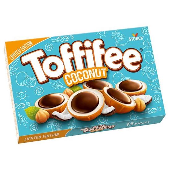 Toffifee Coconut Orzech laskowy w karmelu kremie kokosowym i czekoladzie 125 g (15 sztuk)