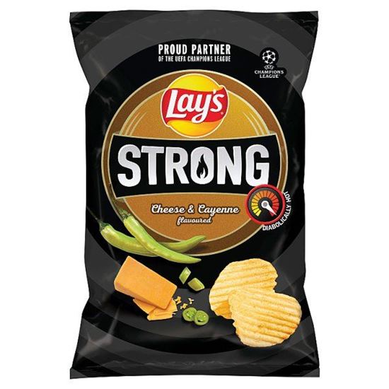 Lay's Strong Chipsy ziemniaczane karbowane o smaku sera i ostrej papryki 130 g