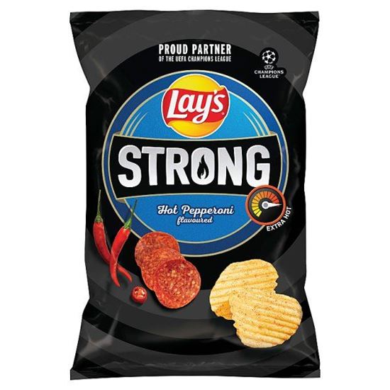 Lay's Strong Chipsy ziemniaczane karbowane o smaku pikantnego pepperoni 130 g
