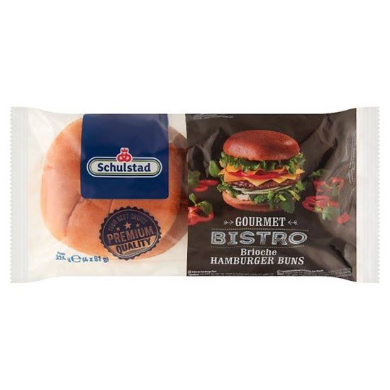 Schulstad Gourmet Bistro Bułki pszenne typu Brioche do hamburgera 324 g (4 x 81 g)