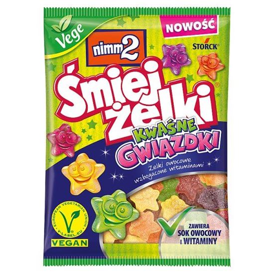 nimm2 Śmiejżelki kwaśne gwiazdki Żelki owocowe wzbogacone witaminami 90 g