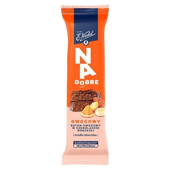 E. Wedel Na dobre Baton w czekoladzie gorzkiej owocowy 34 g				