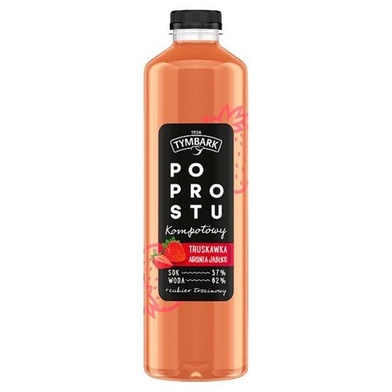 Tymbark Po prostu Napój kompotowy truskawka aronia jabłko 1,25 l